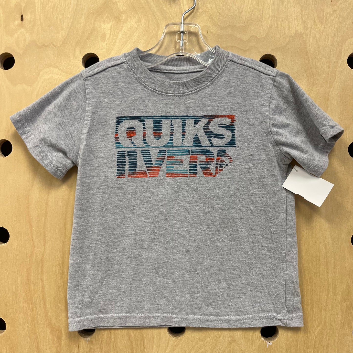 Grey Quiksilver Multi-Color Logo Tee