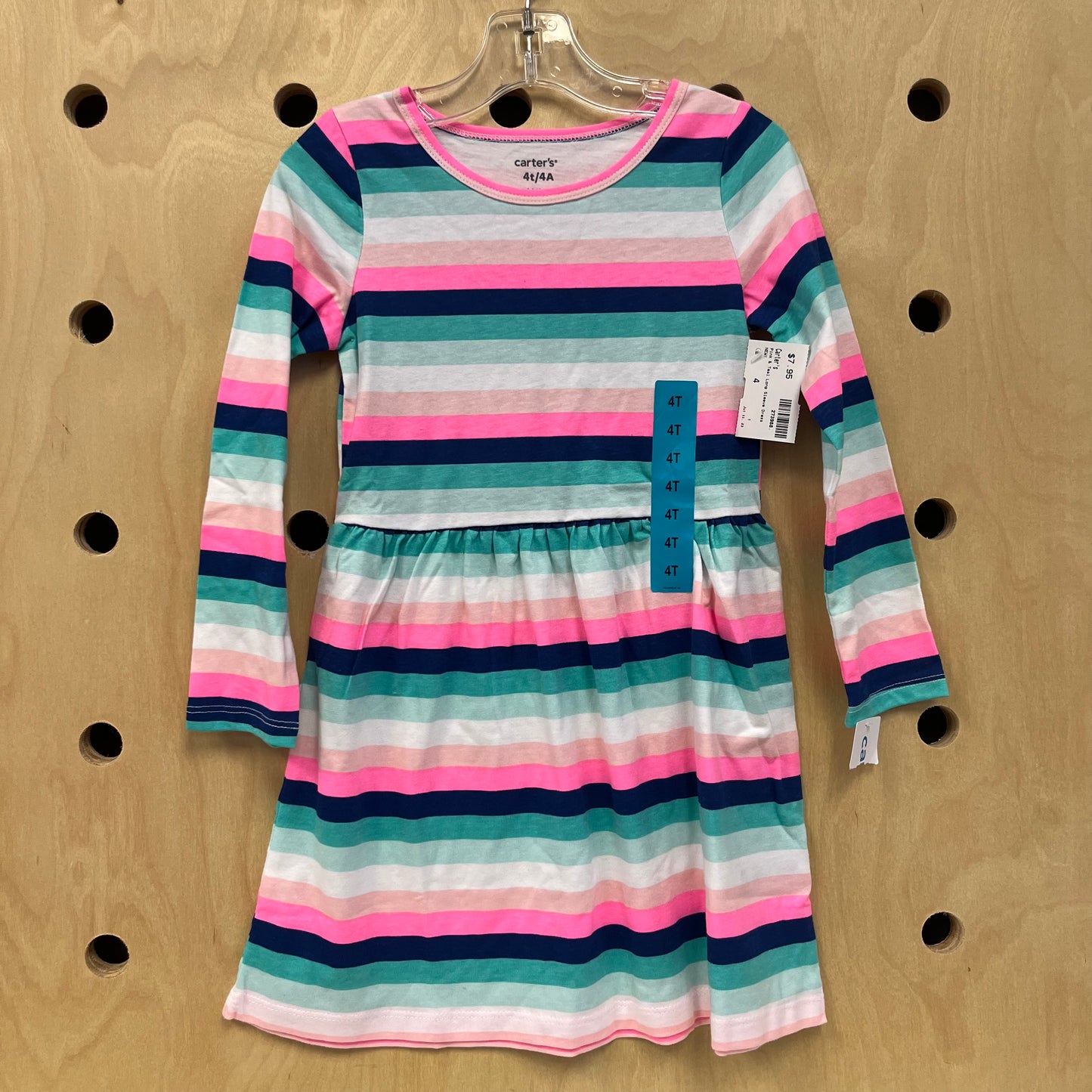 Pink & Teal Long Sleeve Dress NEW!