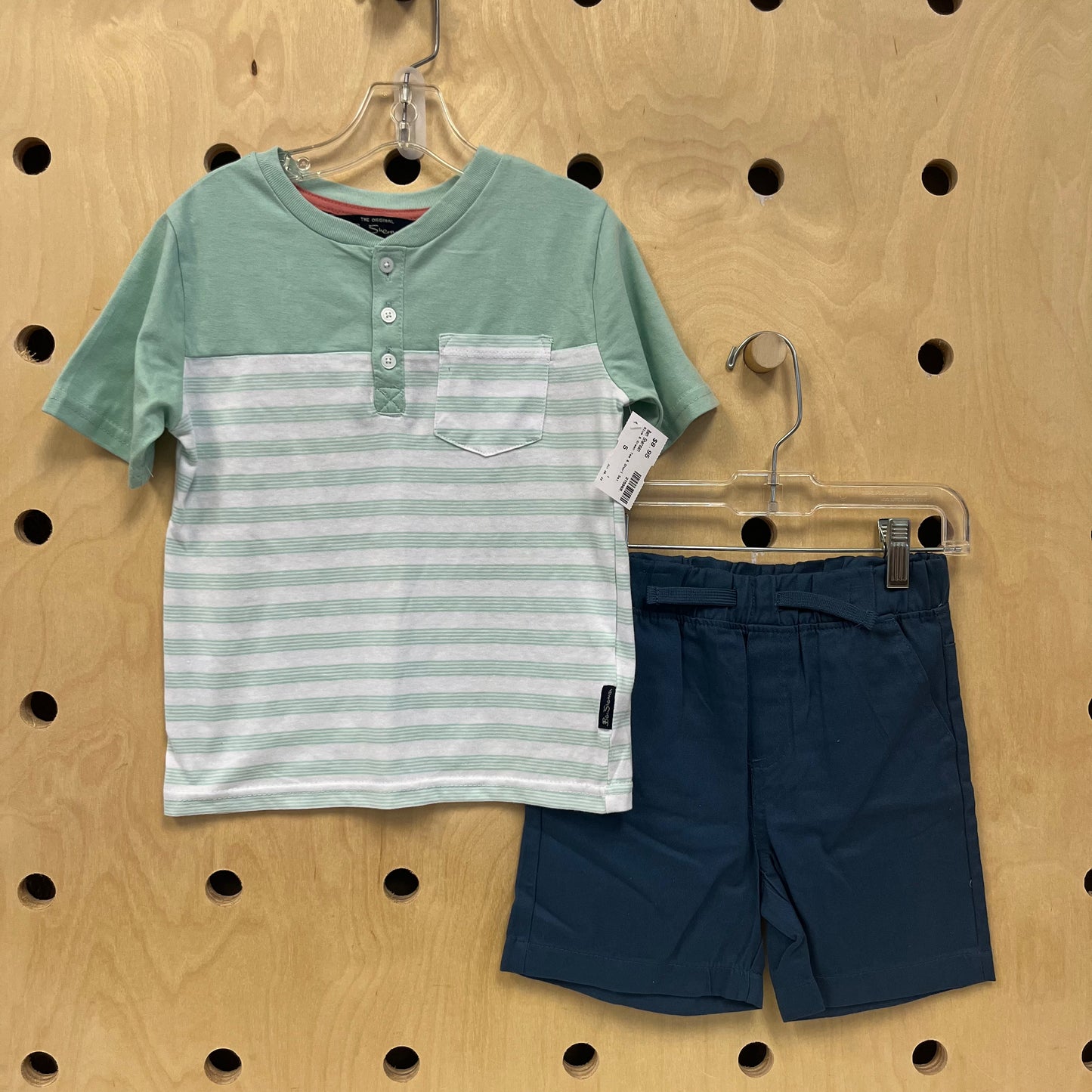 Blue & Green Tee & Short Set