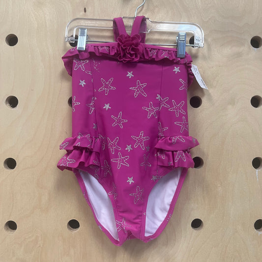 Pink & Silver Starfish Swimsuit