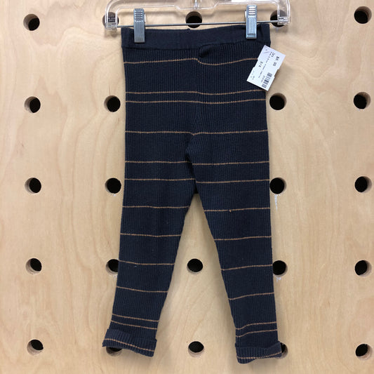 Grey & Brown Ribbed Leggings