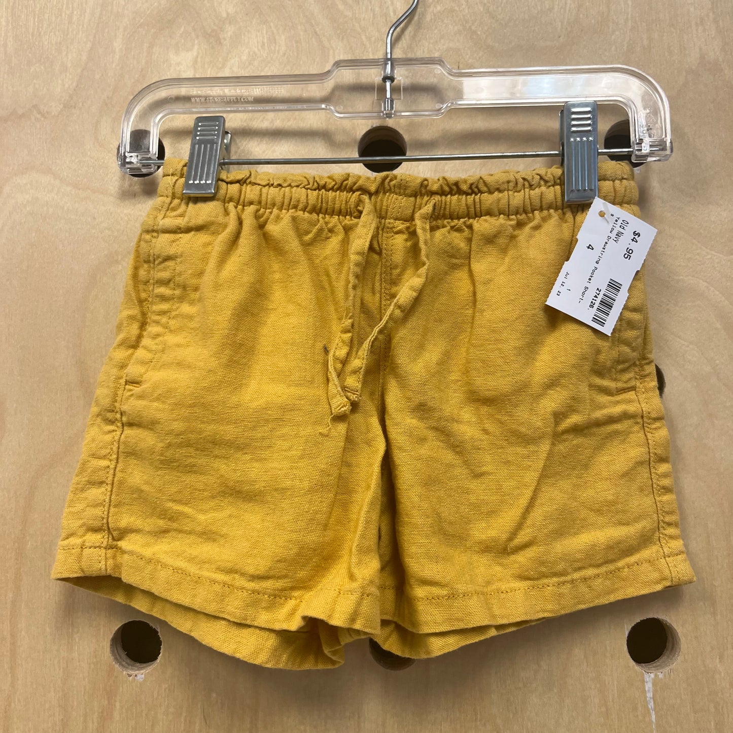 Yellow Drawstring Pocket Shorts