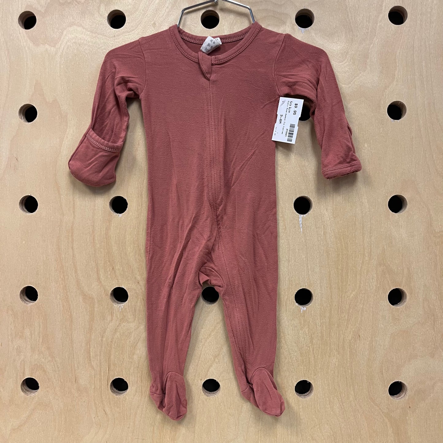 Dusty Rose Bamboo Zip Footies