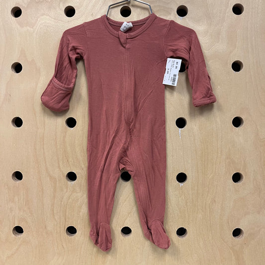 Dusty Rose Bamboo Zip Footies