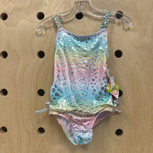 Tie Dye & Silver Shimmer Swimsuit NEW!