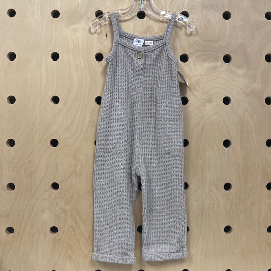 Taupe Waffle Knit Jumpsuit