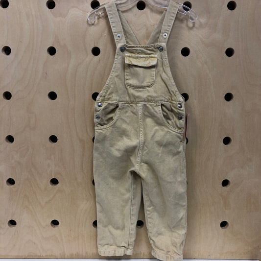 Pale Yellow Denim Overalls
