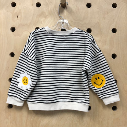 Black & Cream Happy Patch Sweatshirt
