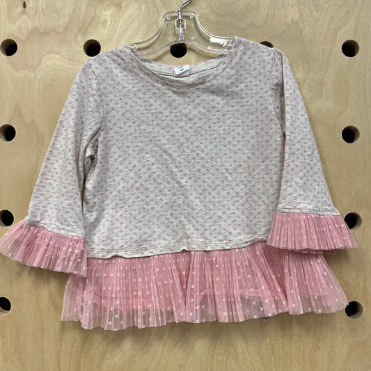 Beige & Pink Hearts Top