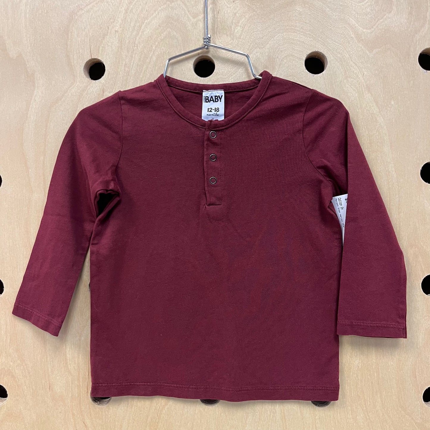 Maroon Snap Henley NEW!