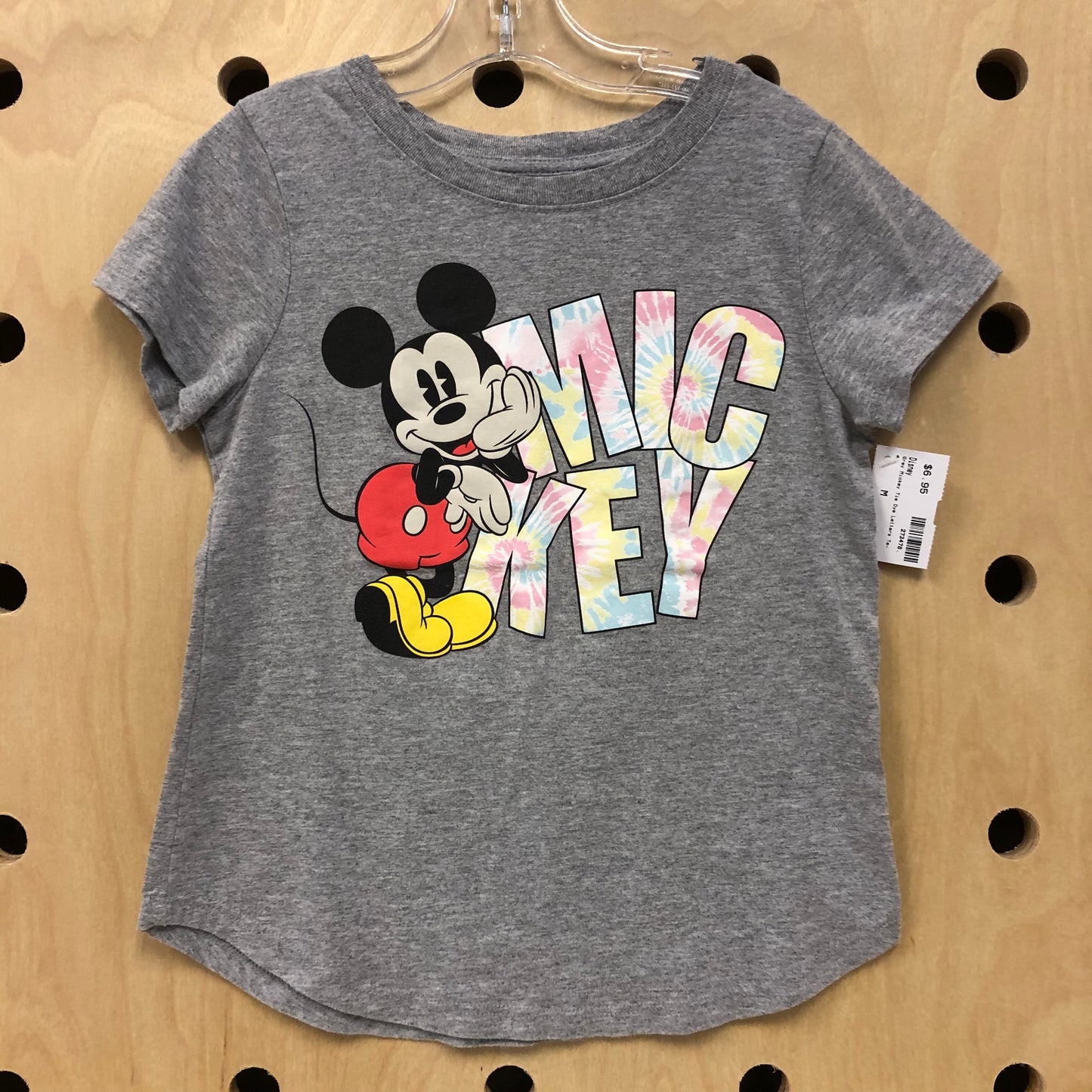 Grey Mickey Tie Dye Letters Tee