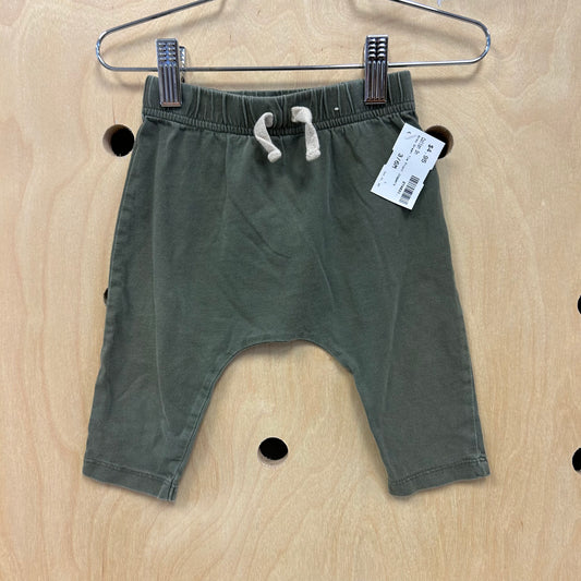 Army Green Tie Front Joggers