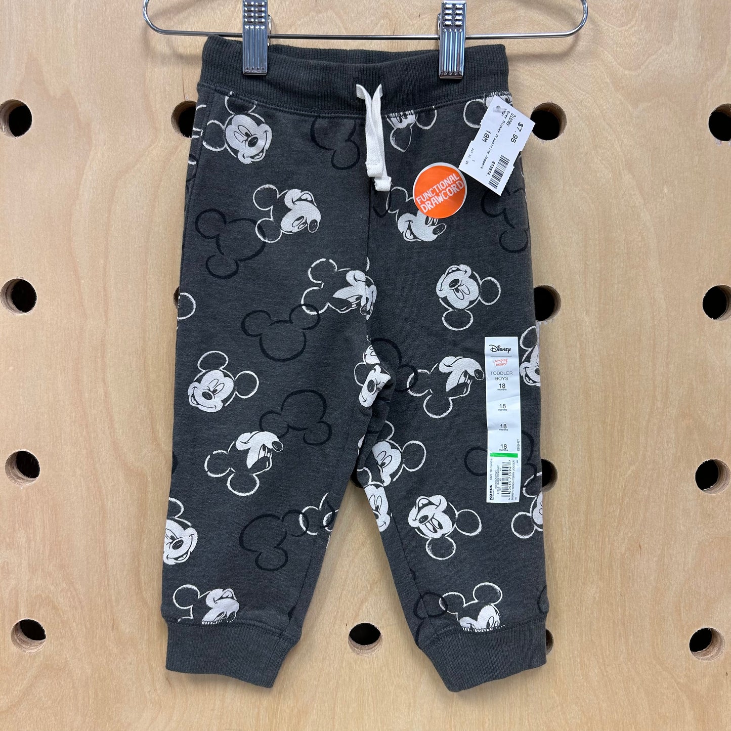 Grey Mickey Drawstring Joggers NEW!