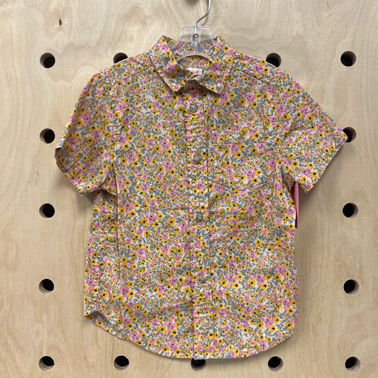 Beige Floral Button Up Shirt