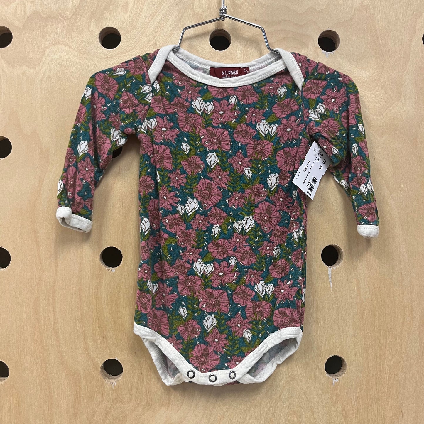 Teal & Pink Floral Bamboo Bodysuit