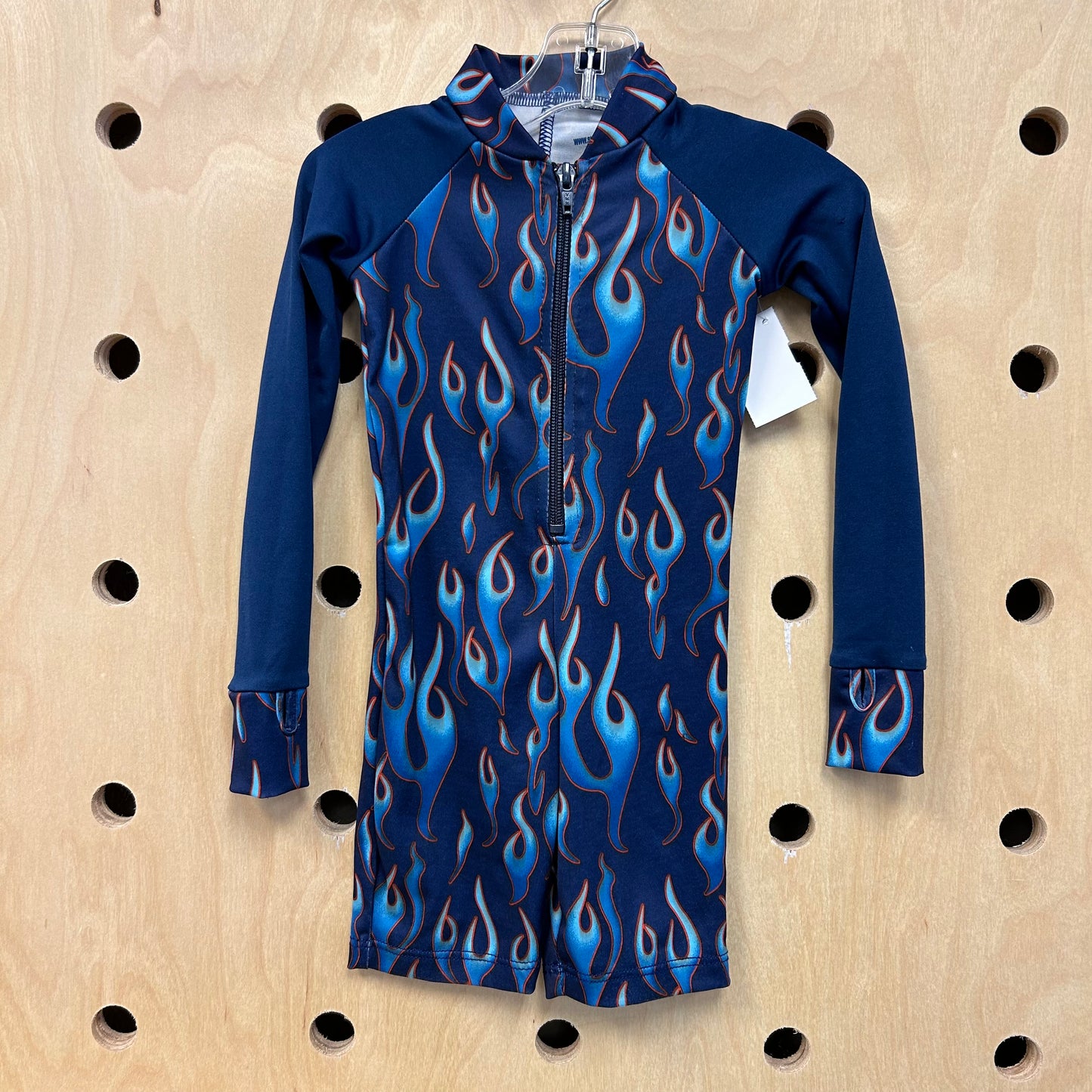 Blue Flames Rash Guard Swimsuit