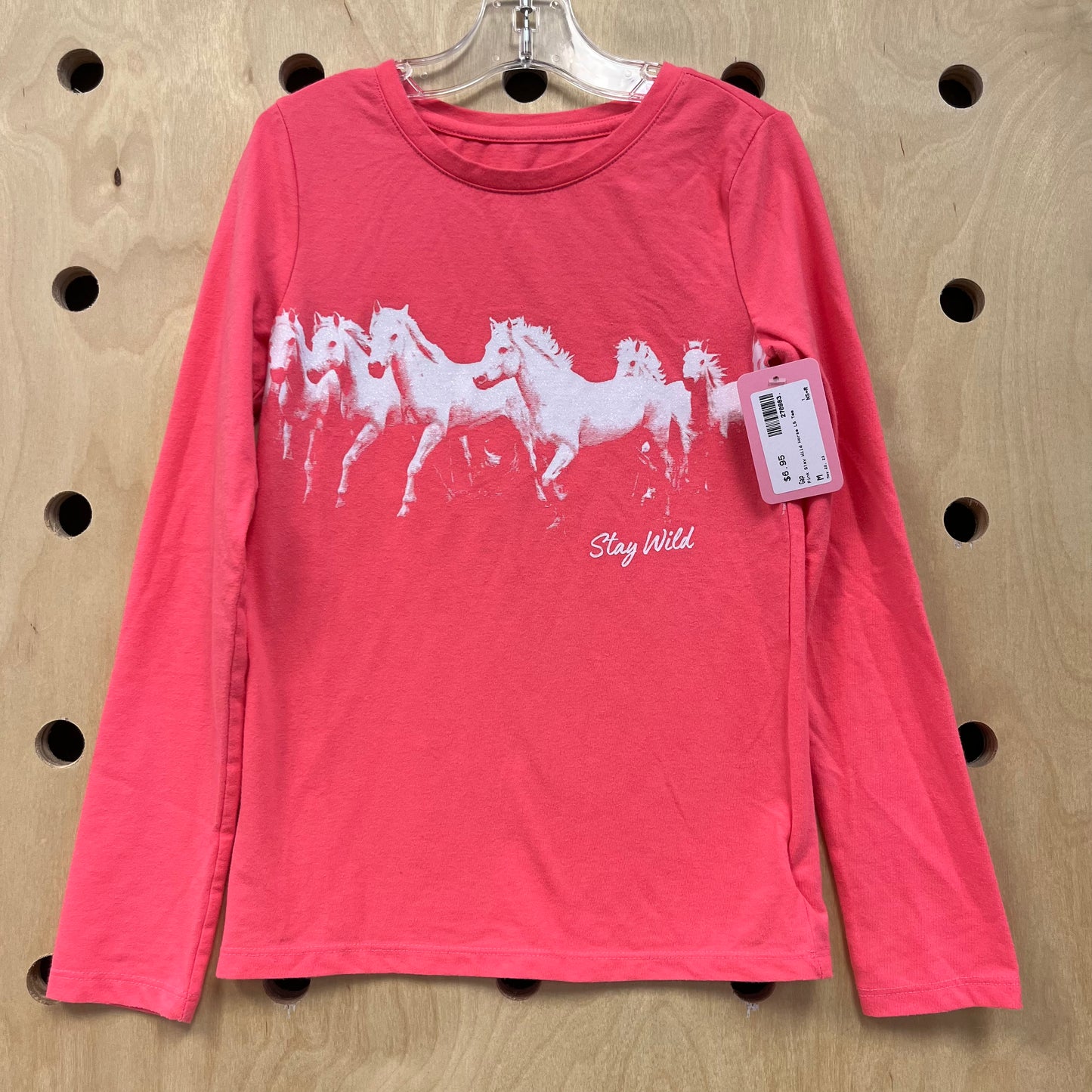 Pink Stay Wild Horse LS Tee