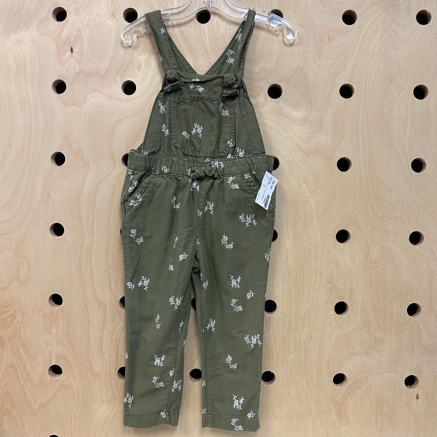 Green Floral Pinafore Romper