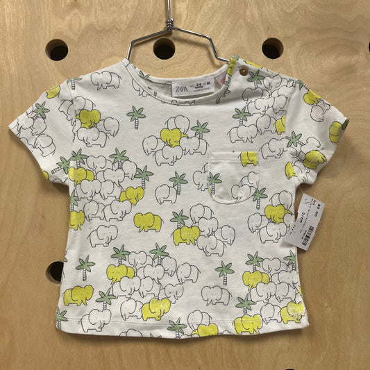 White & Yellow Elephant Tee