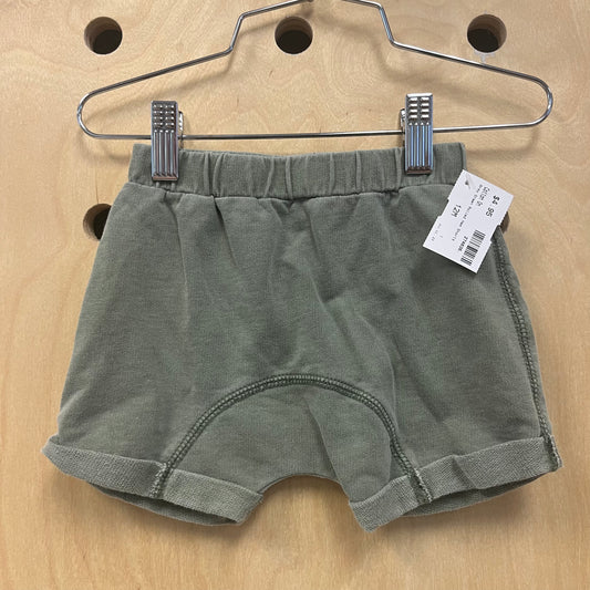 Army Green Rolled Hem Shorts