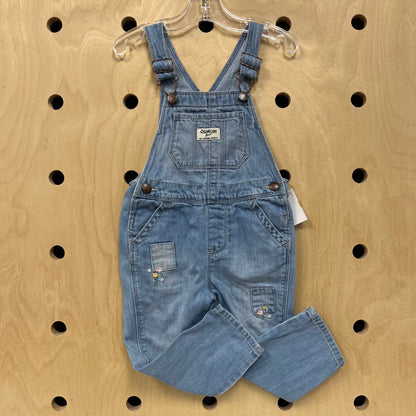 Floral Denim Overalls