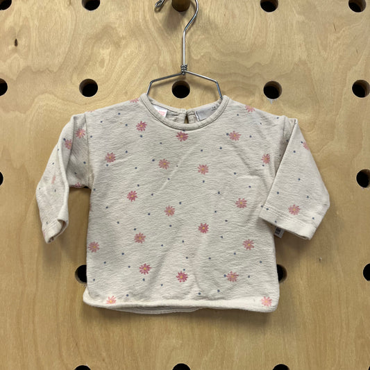 Cream & Pink Floral Top