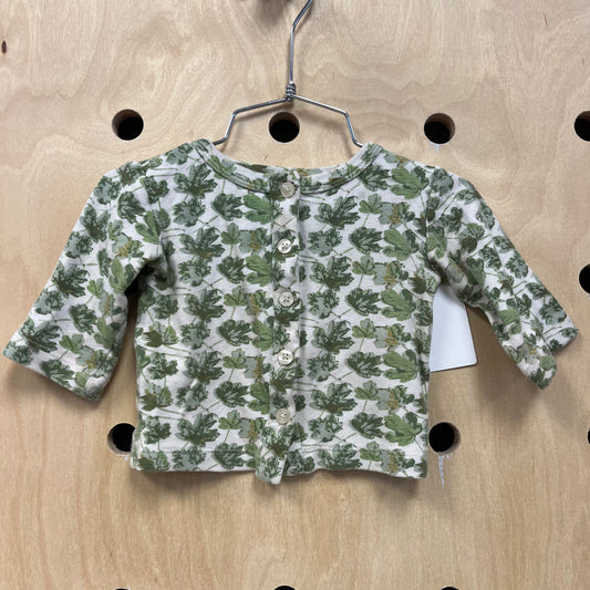 Green Leaf Button Cardigan