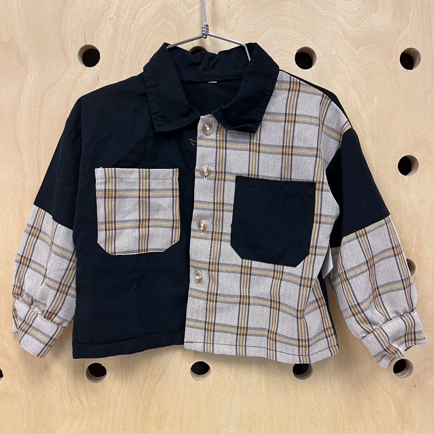 Black Plaid Pocket Shirt
