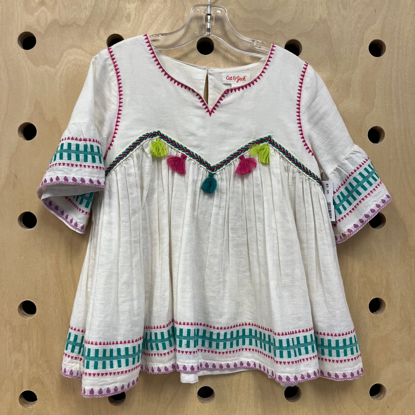 Teal & Raspberry Tassel Top