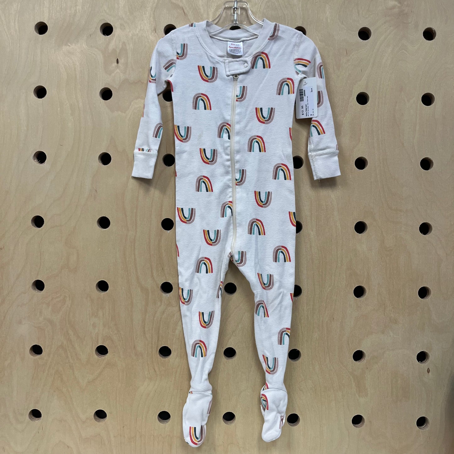 White Rainbow Zip Footies