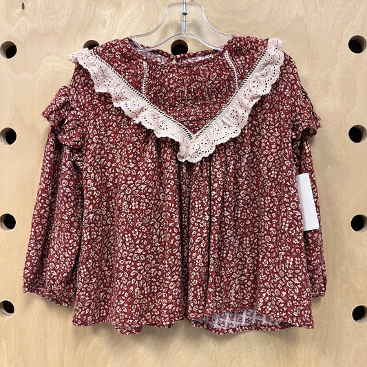 Burgundy Floral Top