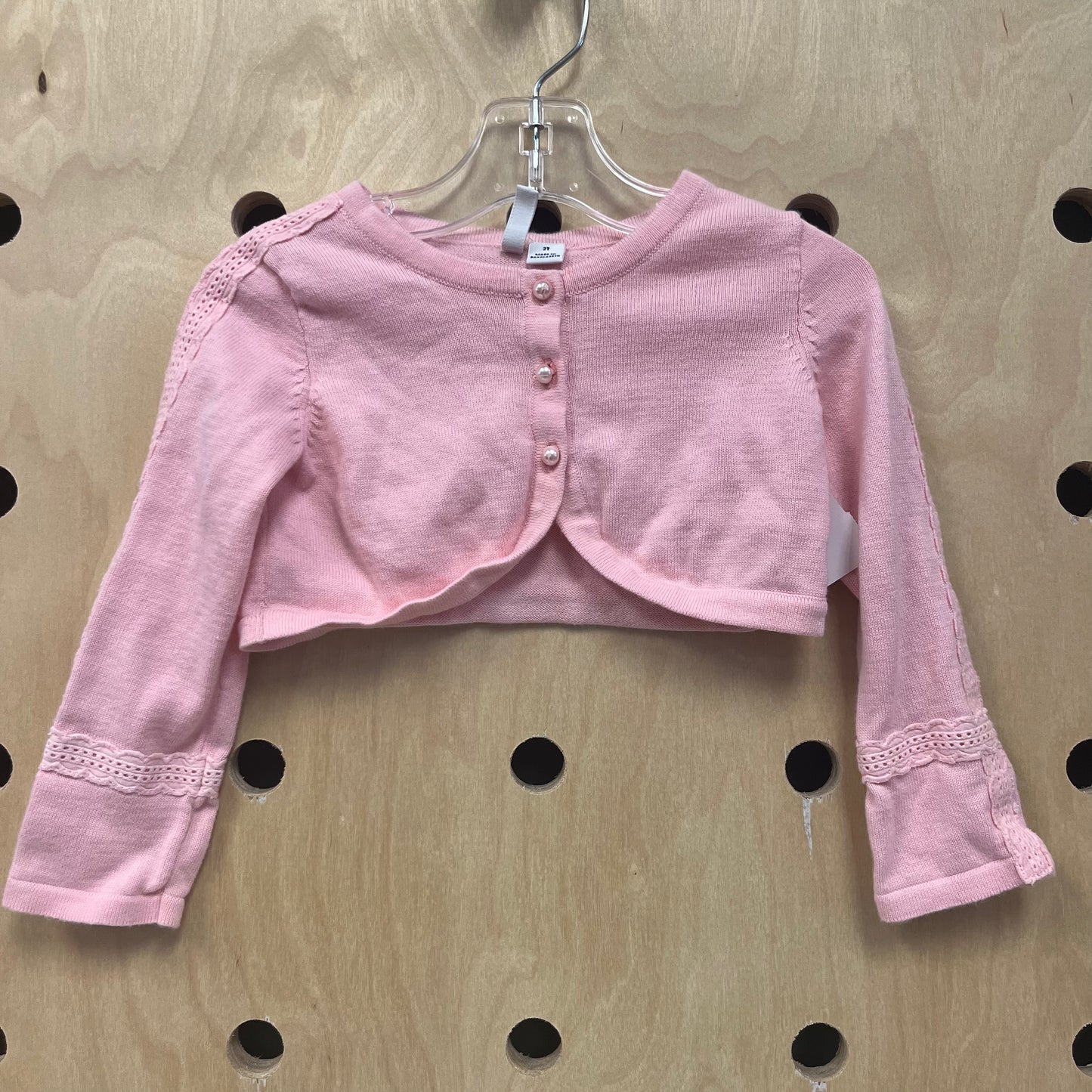 Pink Pearl Button Cardigain