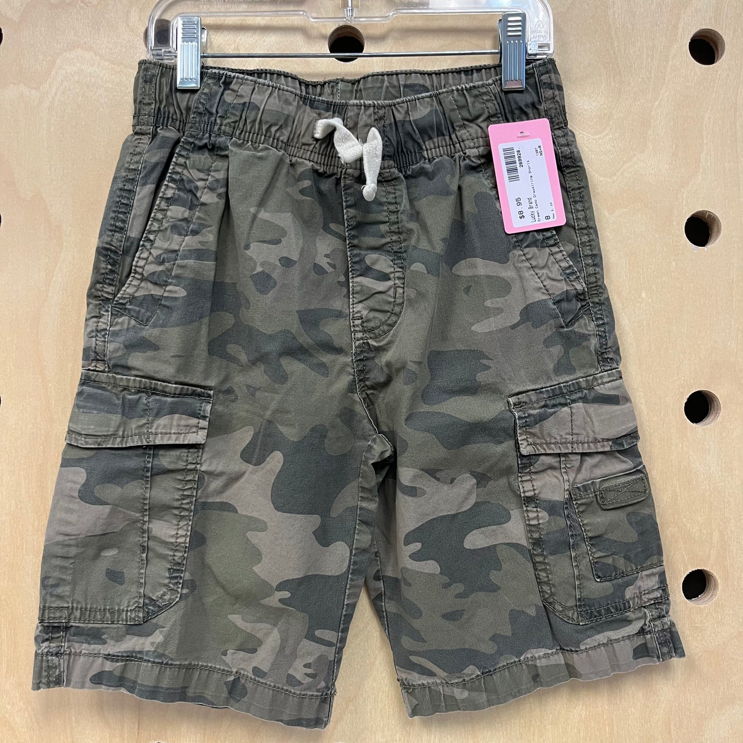 Green Camo Drawstring Shorts