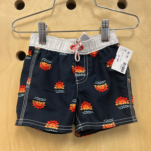 Navy Sun Swim Trunks