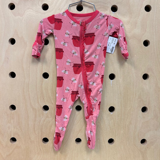 Pink Ruffle Bee Bamboo Zippy
