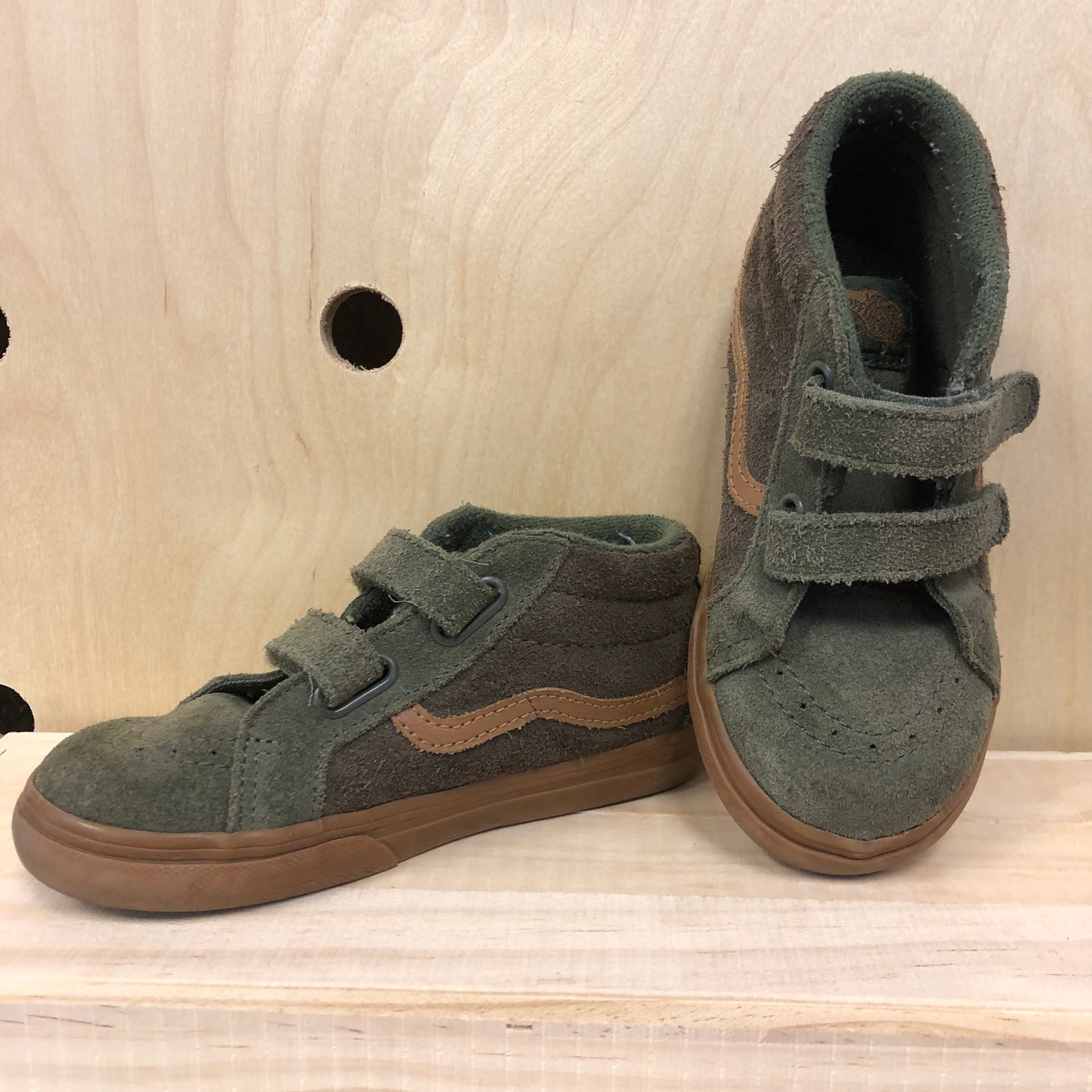 Green & Tan Velcro Hi Tops