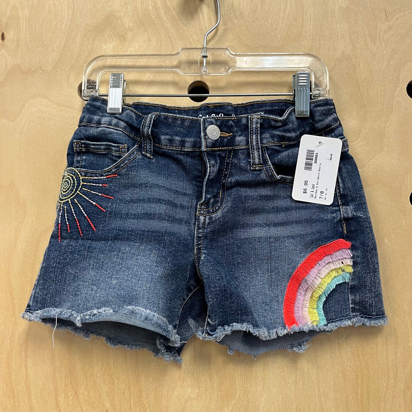 Rainbow & Sun Denim Shorts