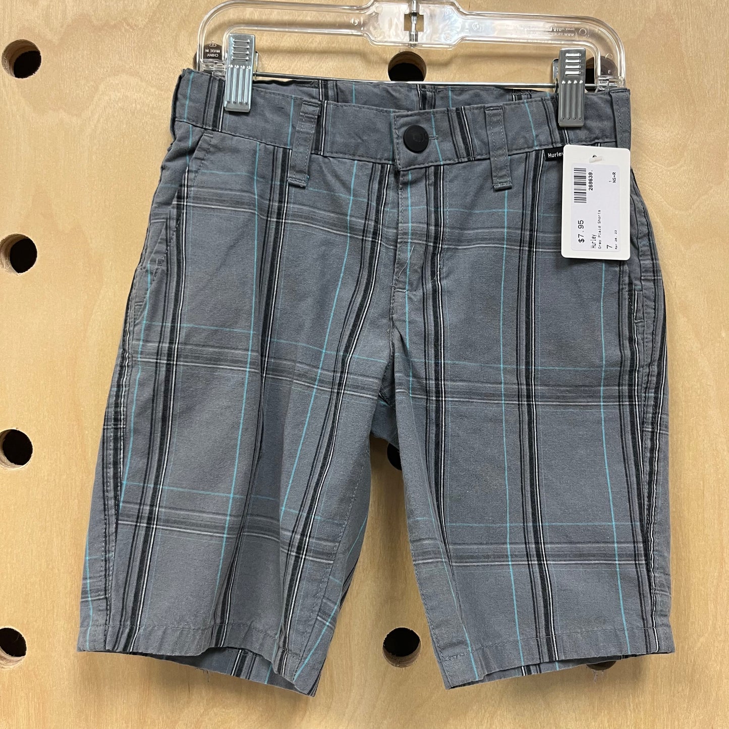 Grey Plaid Shorts