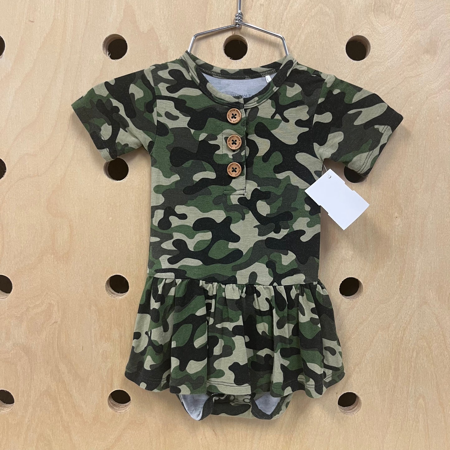 Green Camo Ruffle Dress