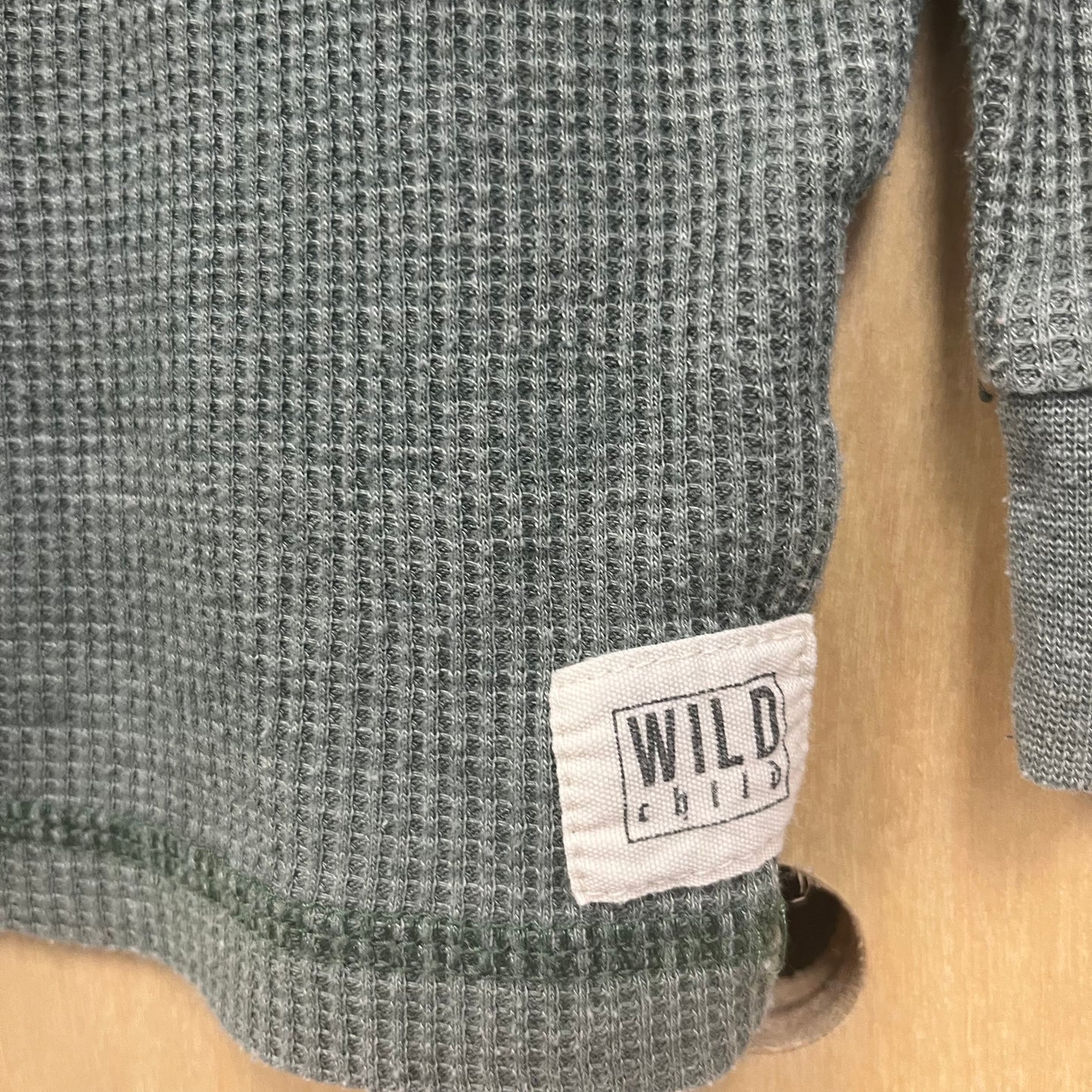 Army Green Waffle Knit Long Sleeve