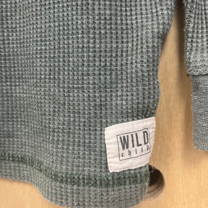 Army Green Waffle Knit Long Sleeve