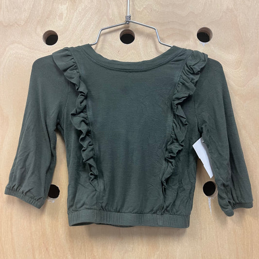 Green Ruffle Bamboo Top