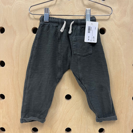 Grey Drawstring Cuffed Pants