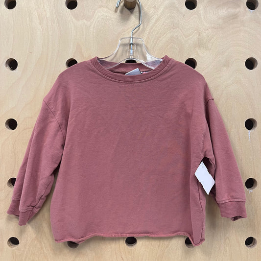 Pink Raw Hem Pullover