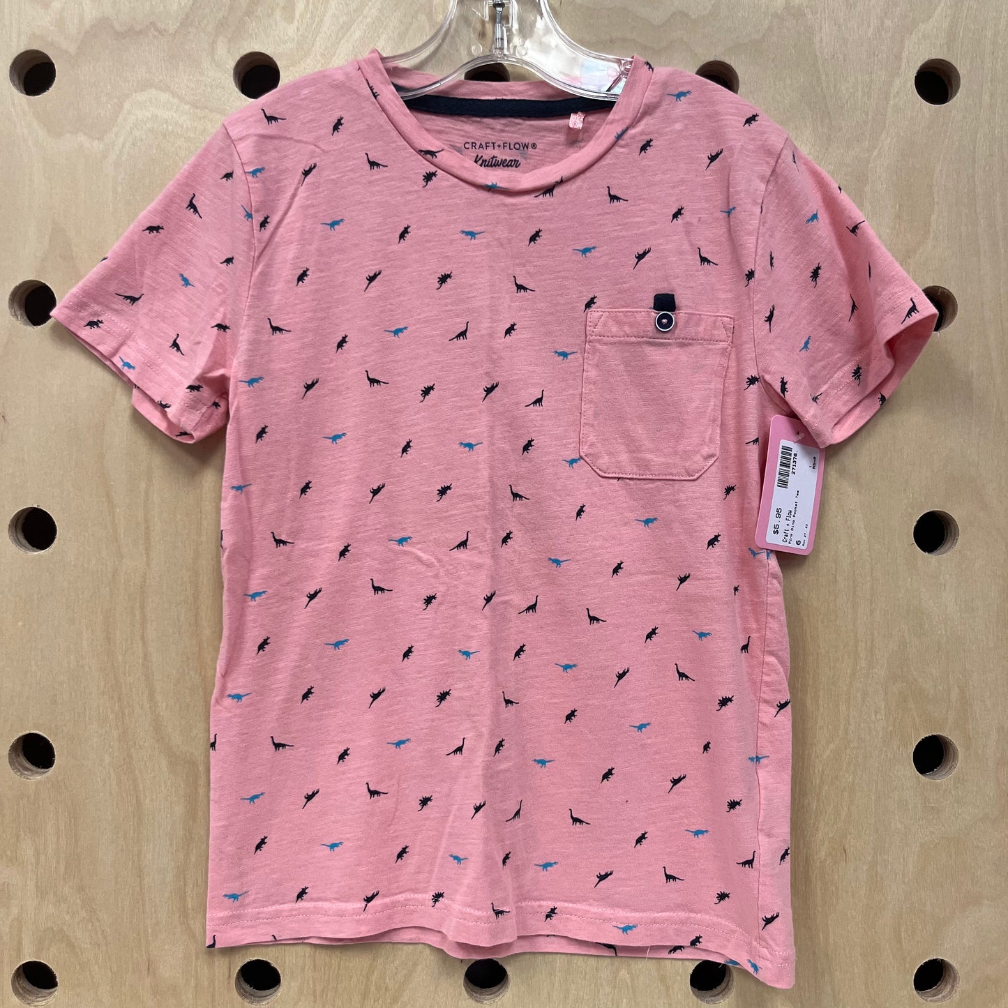 Pink Dino Pocket Tee