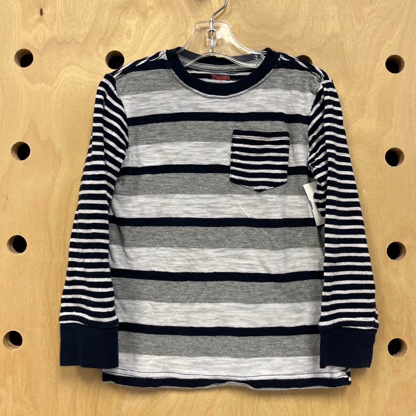 Blue & Grey Pocket Long Sleeve Tee