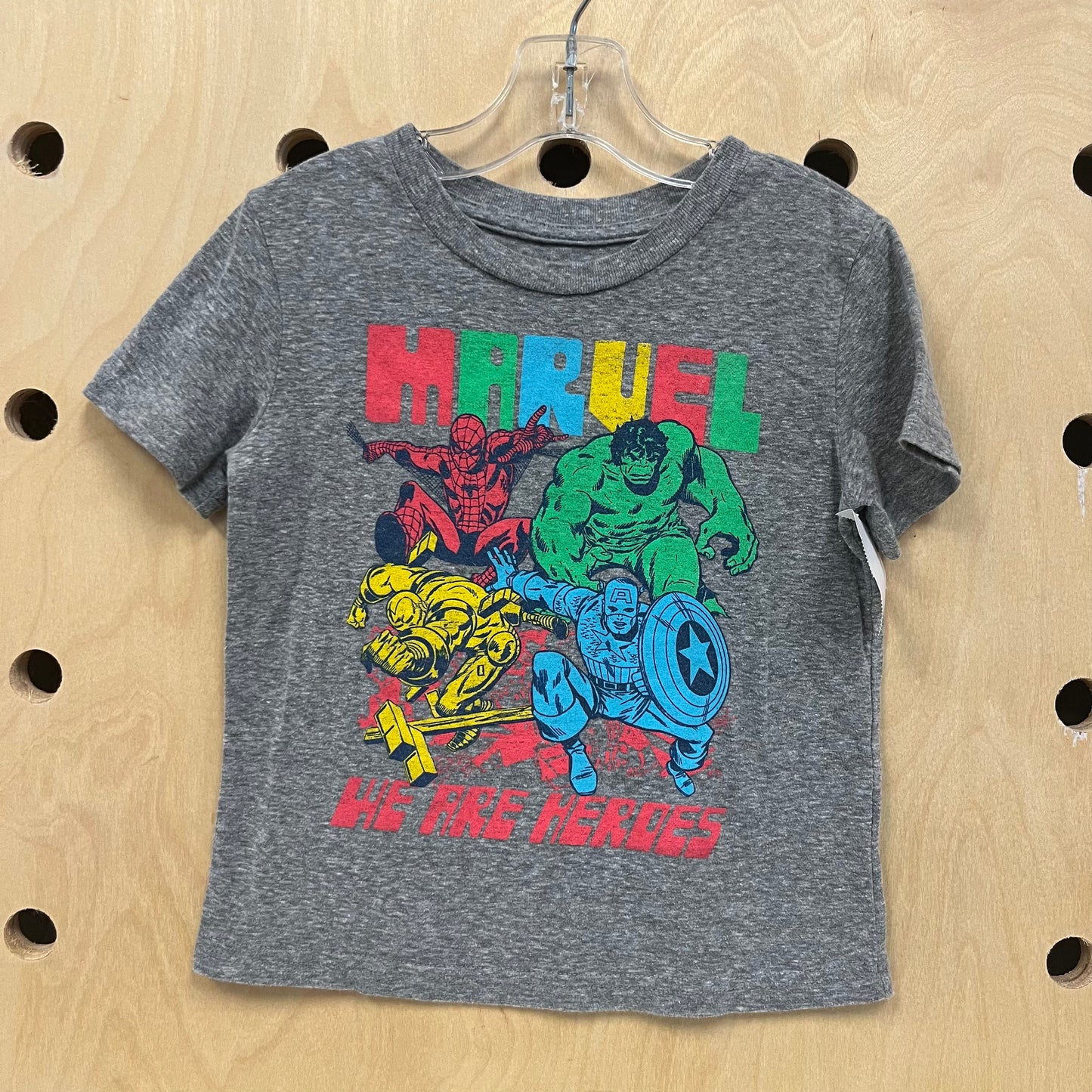 Grey Heathered Marvel Tee