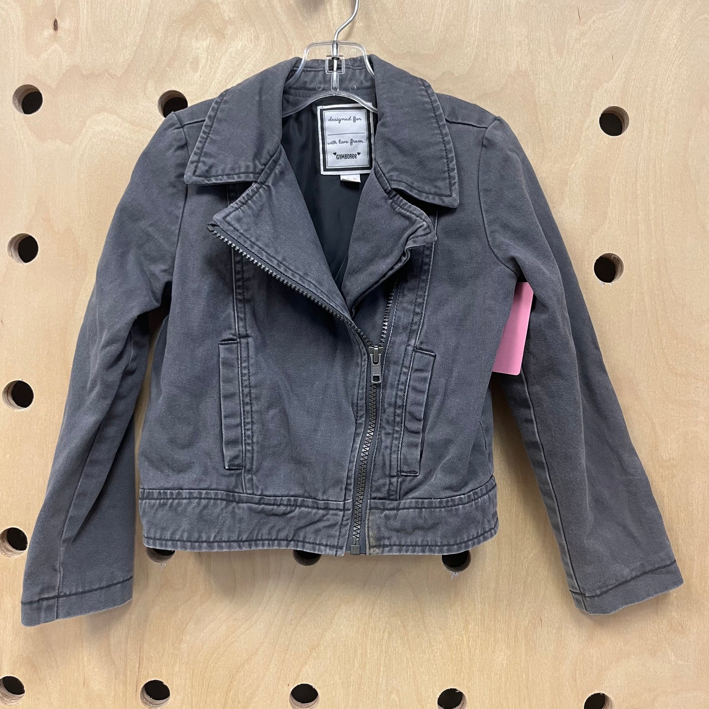 Grey Denim Zip Jacket