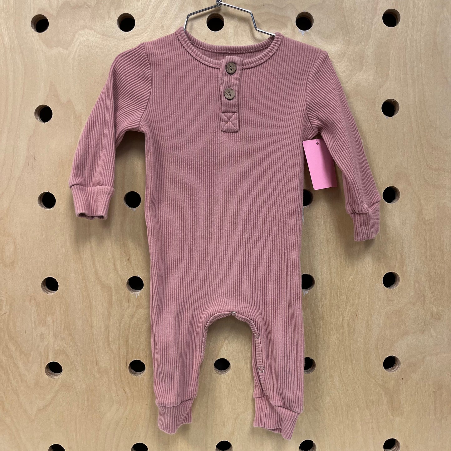 Pink Ribbed Romper
