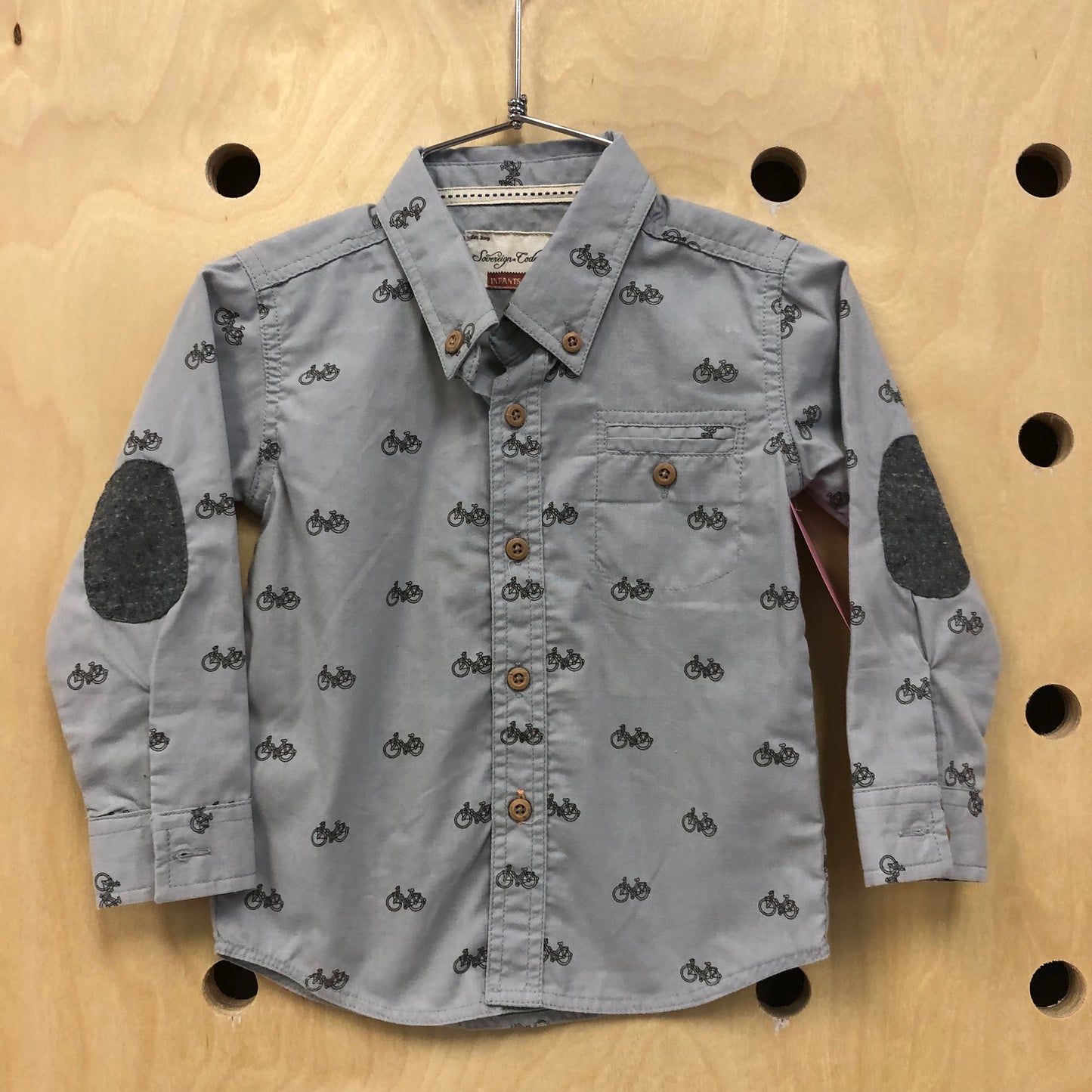 Grey Bicycle Button Up Shirt